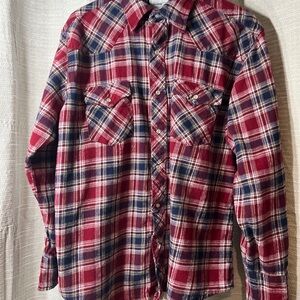 Wrangler Red and Blue Checkered Casual Shirt